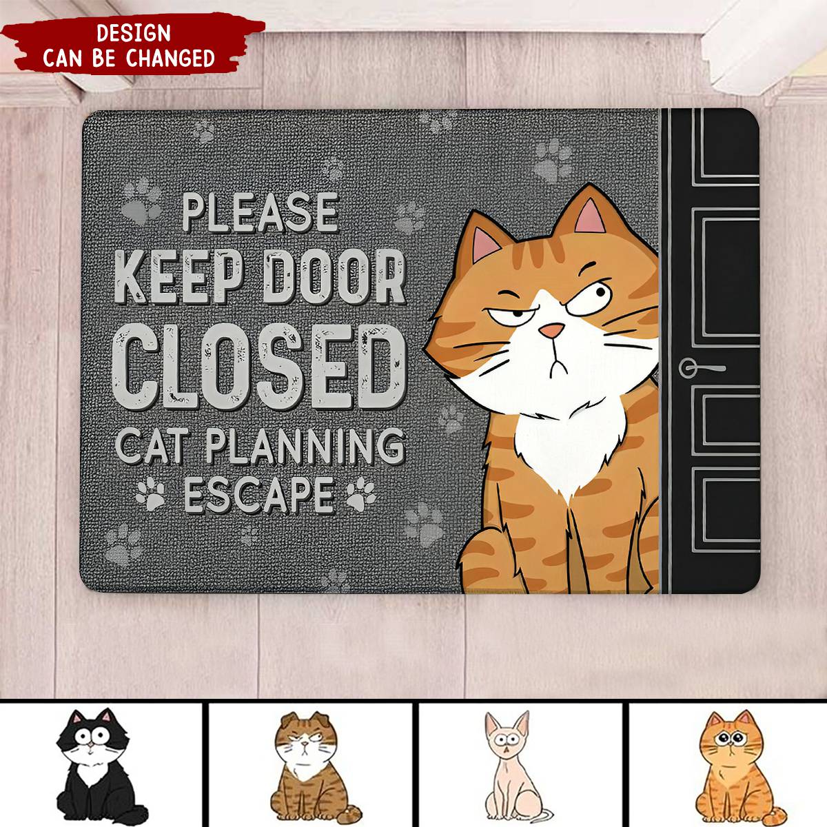 Cats Planning Escape Funny Personalized Doormat - Cat Personalized Custom Home Decor Decorative Mat - House Warming Gift