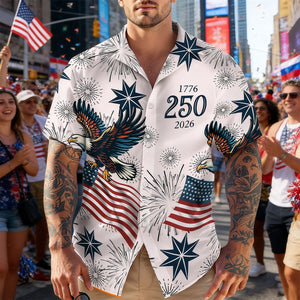 Men's American 250th Anniversary Art Print Hawaiian Shirt