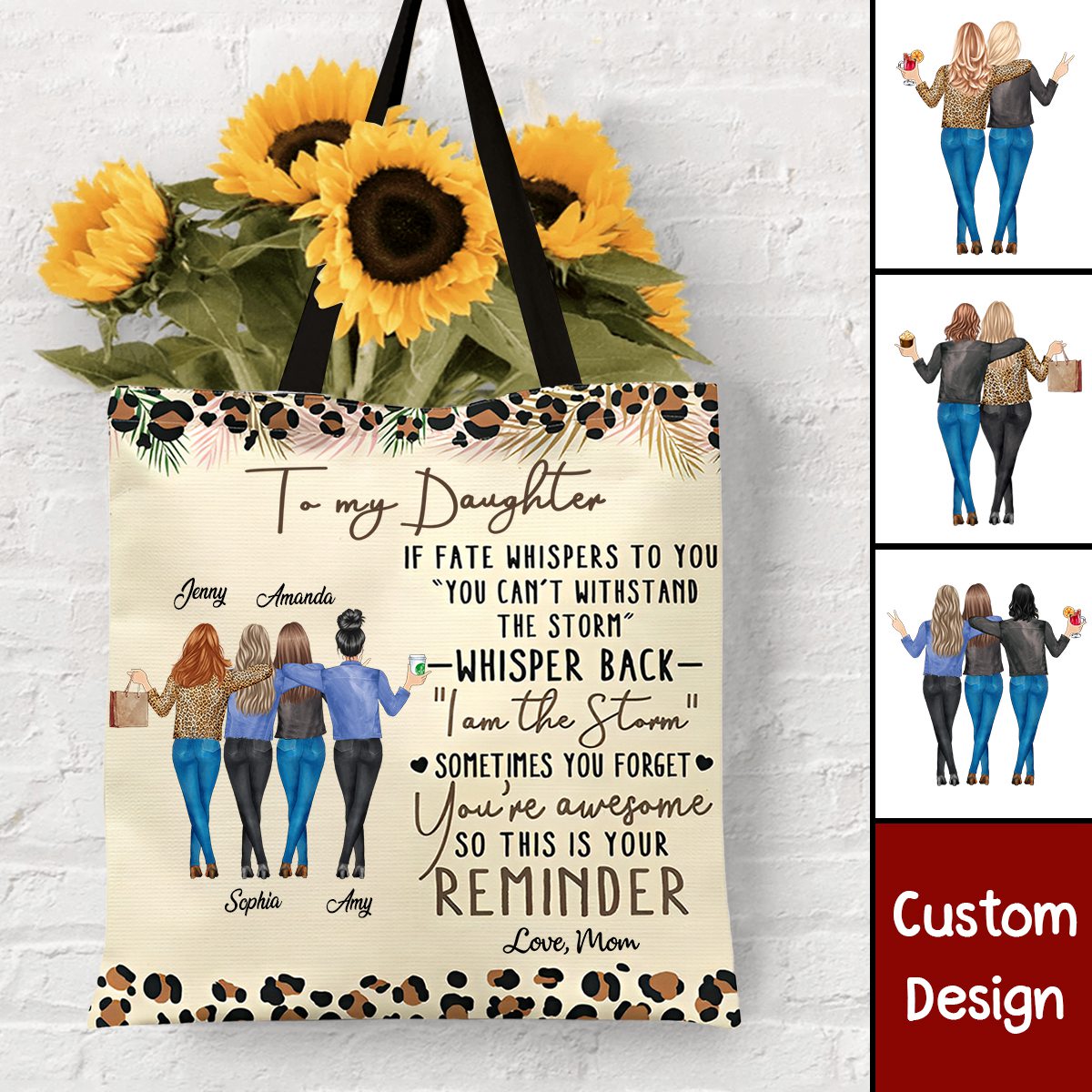 Whisper Back I Am The Storm Reminder - Birthday, Loving Gift For Mom, Daughter - Personalized Zippered Canvas Bag