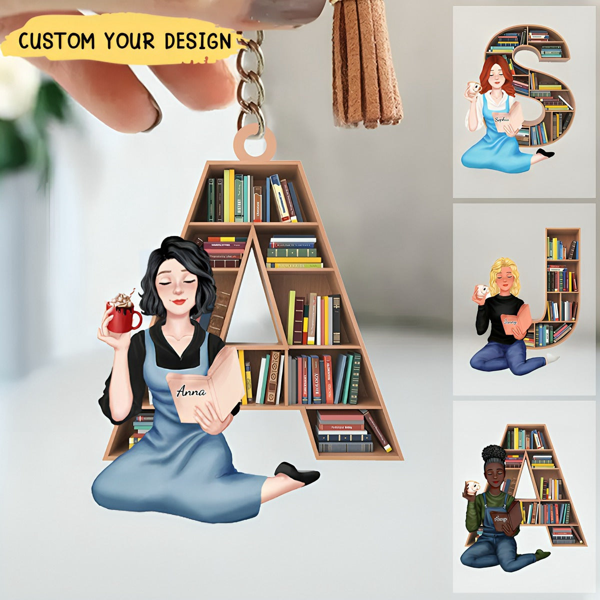 Just A Girl Who Loves Books, Personalize Keychain, Gifts For Book Lover