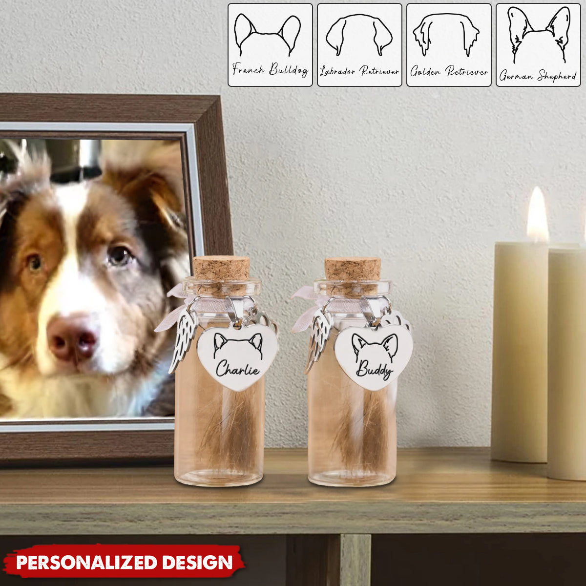 Gone But Not Forgotten-Memorial Personalized Pet Fur Keepsake Jar-Sympathy Gift For Pet Owners, Pet Lovers