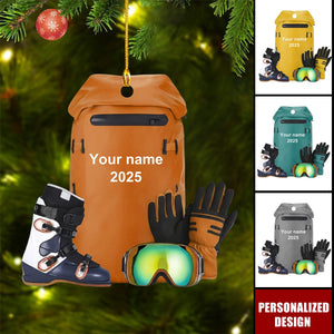 Personalized Ski Gear Ornament Gift For Skiing Lover