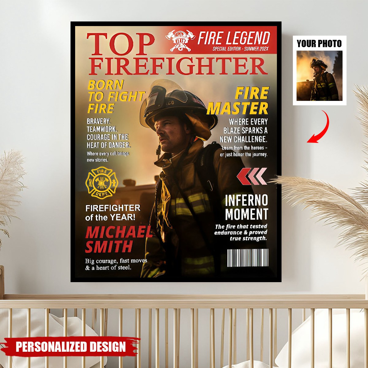 Personalized Firefighter Magazine Poster-Fireman Retirement Gift