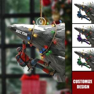 Holiday Climbing - Personalized Rock Climbing Ornament