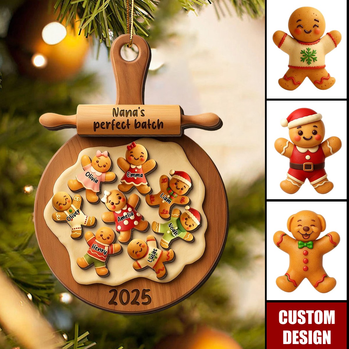 Personalized Gingerbread Family Christmas Ornament-Gift For Family
