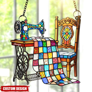 Vintage Sewing Machine Suncatcher Ornament – Personalized Gifts For Sewing Lovers