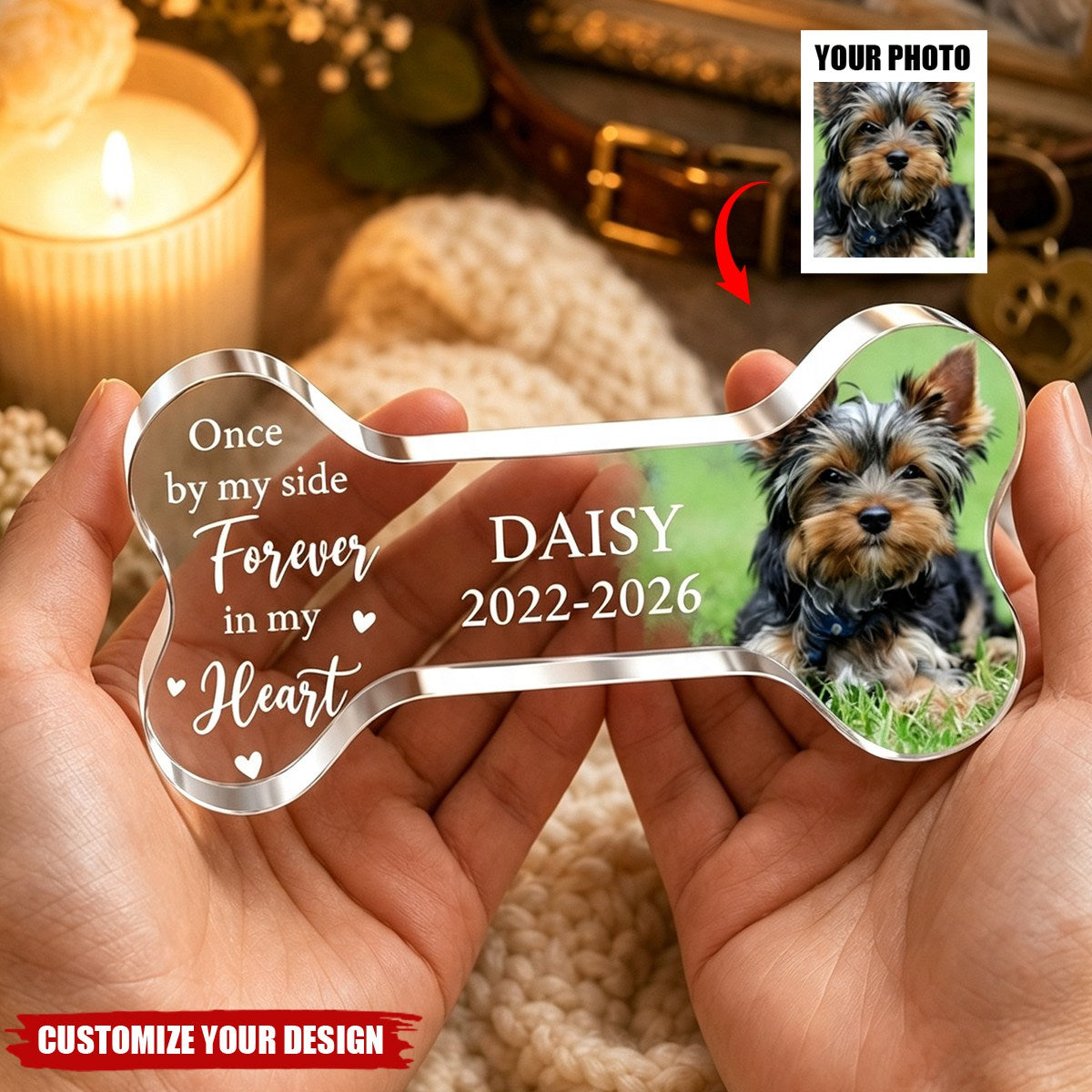 Personalized Pet Memorial Acrylic Plaque, Photo Pet Memorial Gift