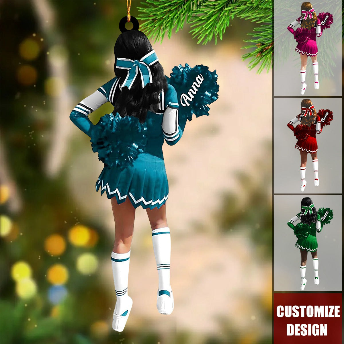 Personalized Cheerleading Pom pom Girl Christmas Ornaments - 2025 New Release