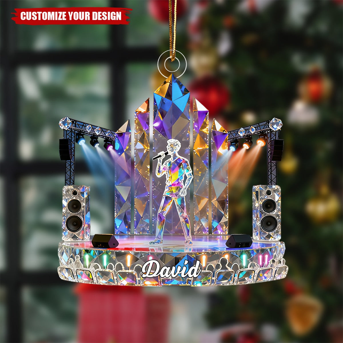 Personalized Colorful Singing Stage Themed Ornament