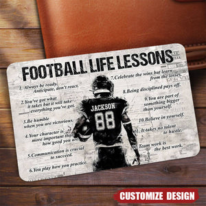Football Life Lessons-Personalized American Football  Wallet Card