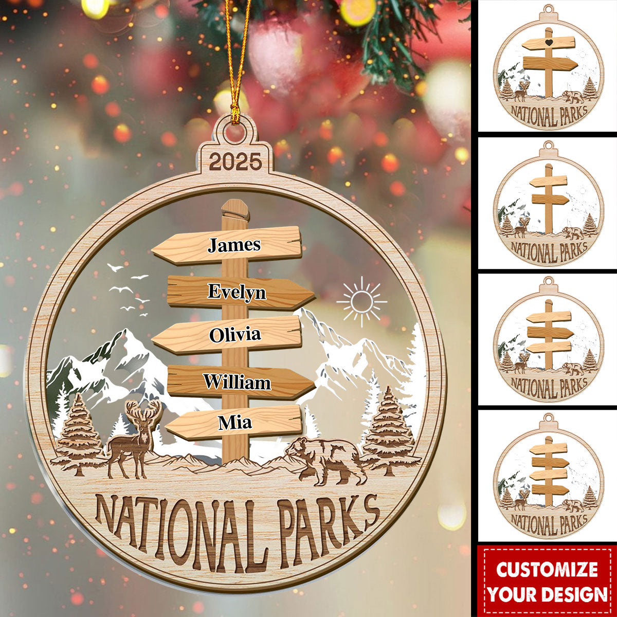 Personalized National Park Travel Christmas Ornament