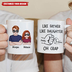 Like Father Like Daughter Fist Bump Handshake - Personalized Mug