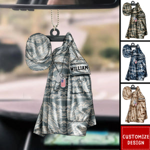 US Air Force,Army,Marine,Navy Uniform - Personalized Christmas,Car Ornament