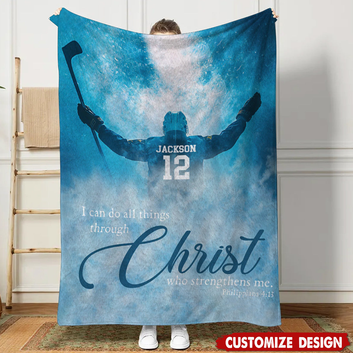 Personalized Hockey Blanket, Gift For Hockey Players,Lovers