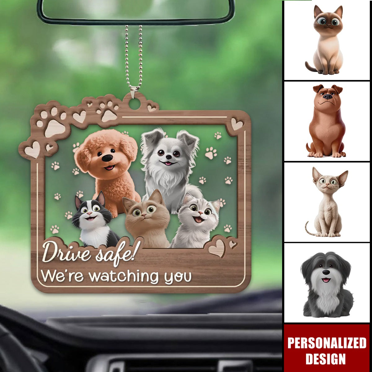 Furry Friends Make Life Better-Personalized Car Ornament