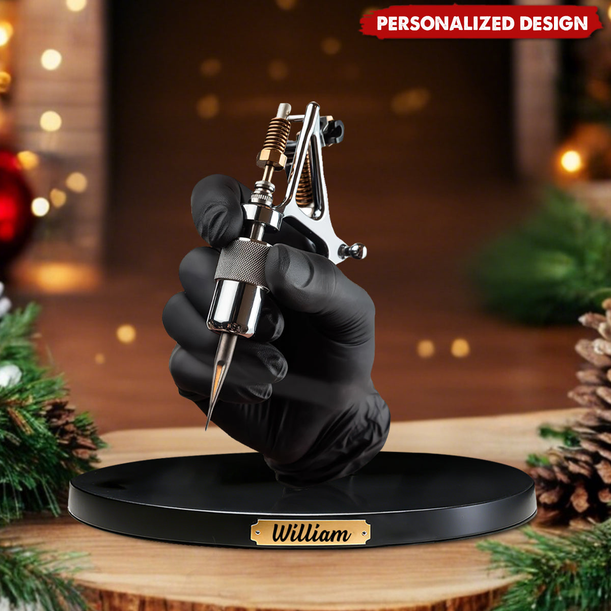 Personalized Tattoo Machine Christmas Plaque-Tattoo Artist Gift