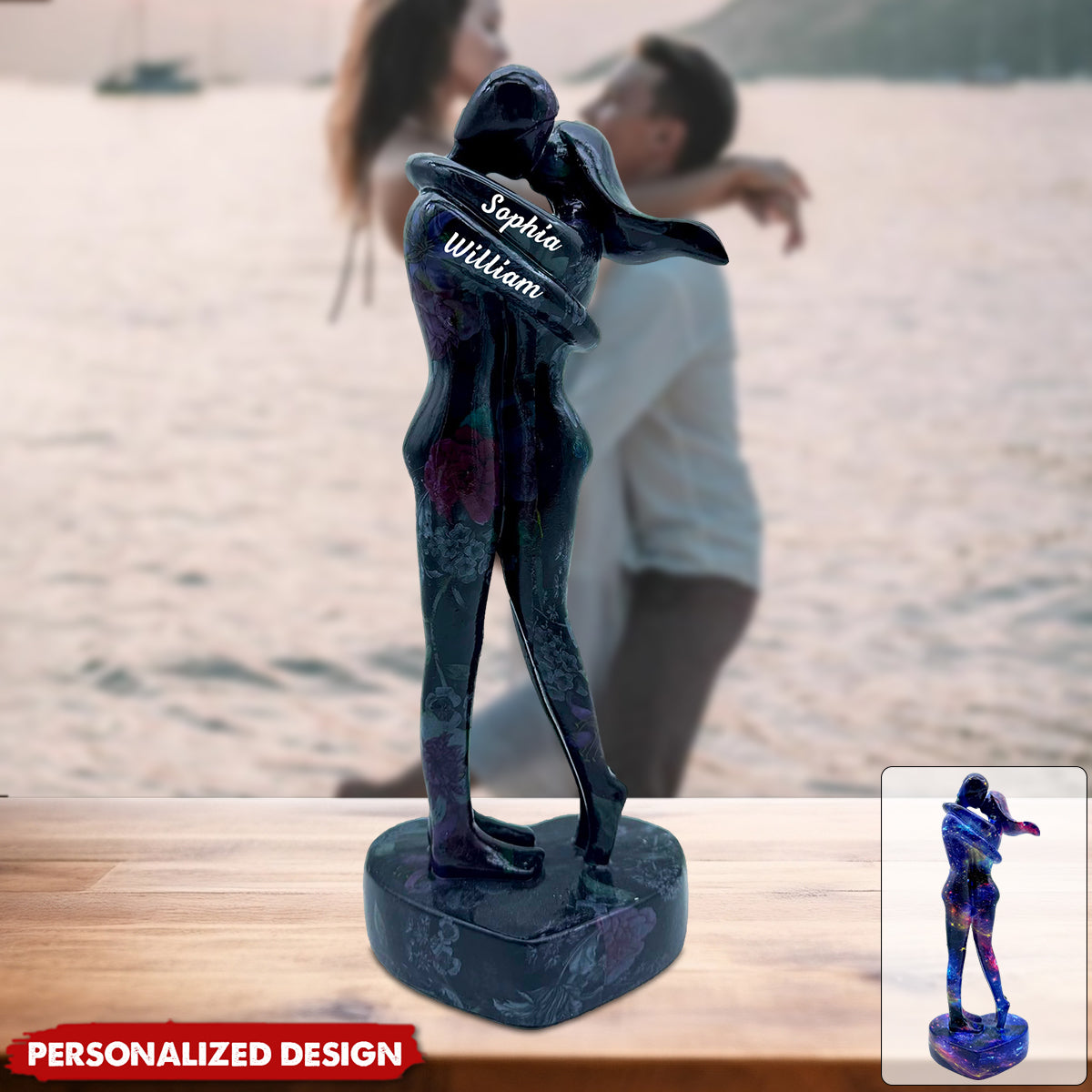 Personalized Couple Sweethearts Lover Hug Kissing Plaque Gift For Lover