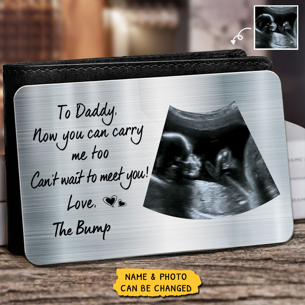 Now You Can Carry Me Too - Gift For Dad, Father, New Parents - Personalized Stainless Wallet Card