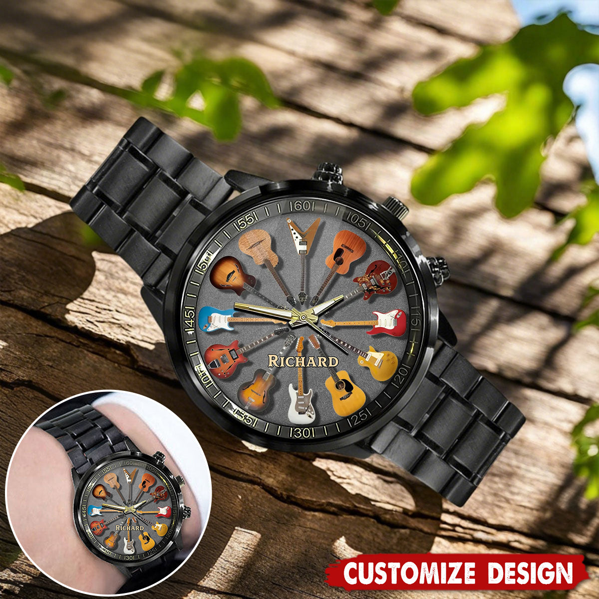 Personalized Rock Around the Clock - Guitar Watch for Music Lovers