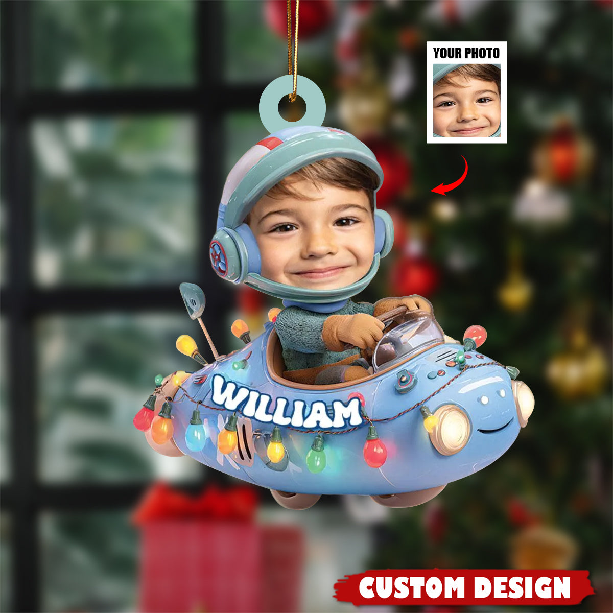 Personalized Kid Photo Ornament - Gift For Kids