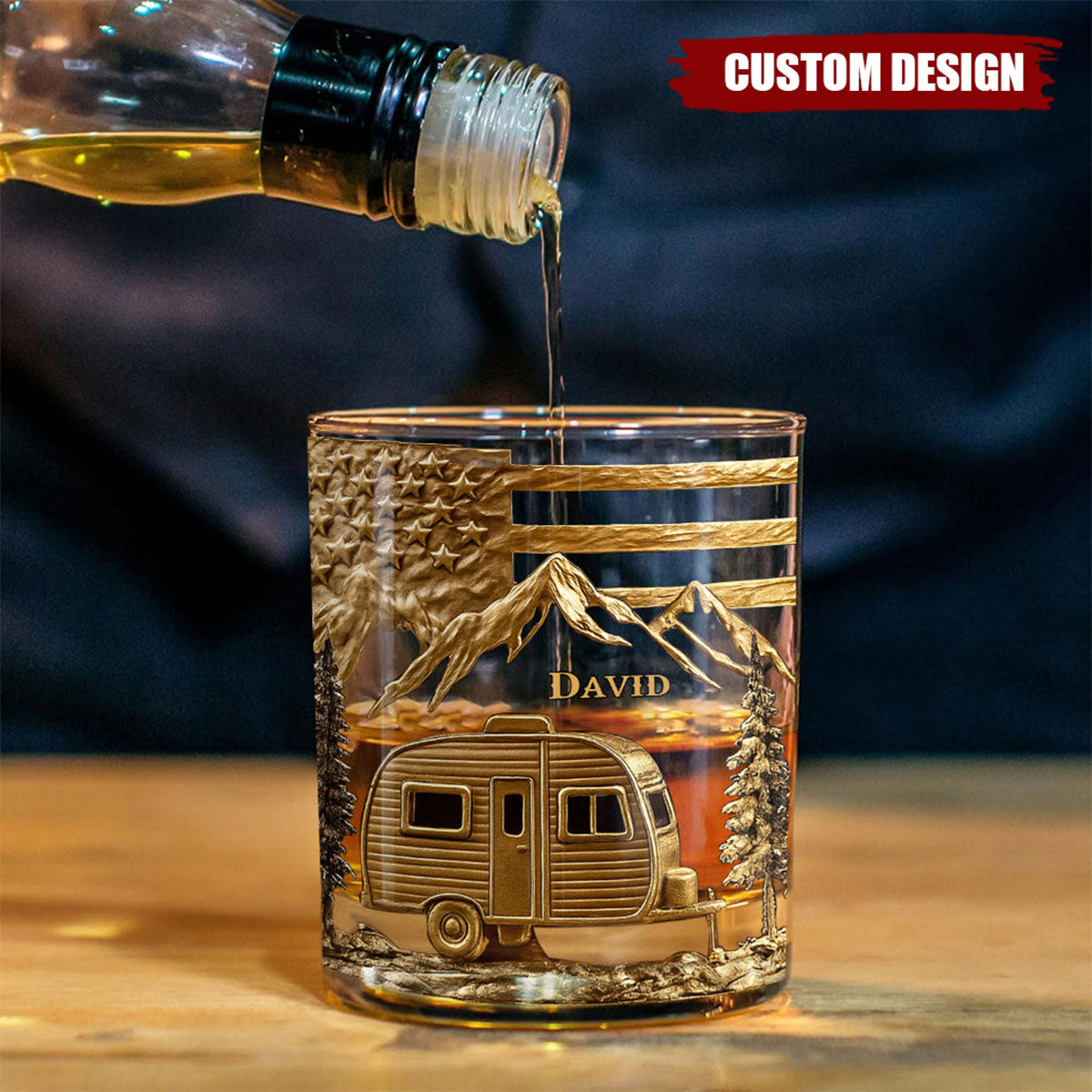 Campfire & Whiskey - Personalized Camping Whiskey Decanter Set