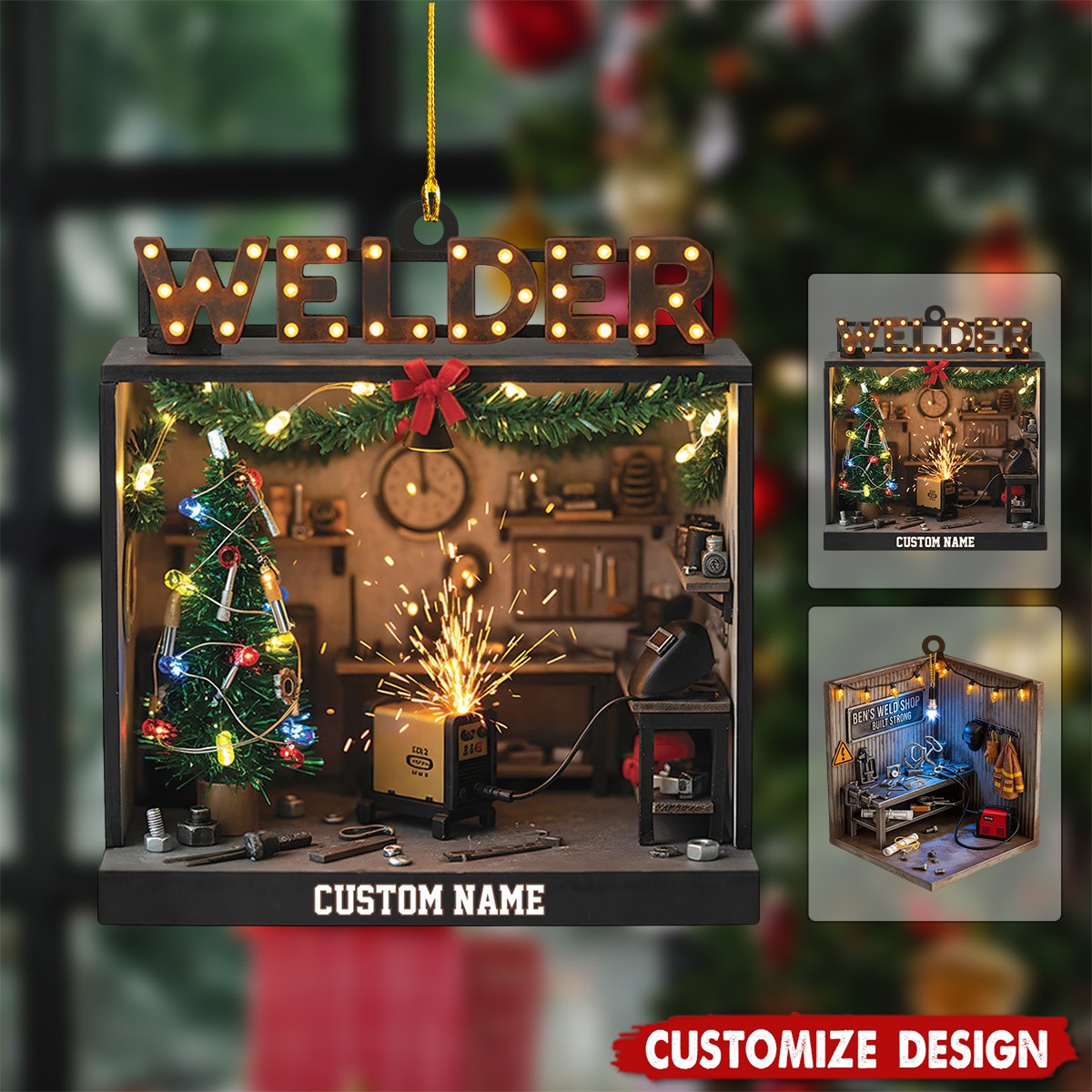 Personalized Welding Shop Christmas Ornament - Gift For Welder