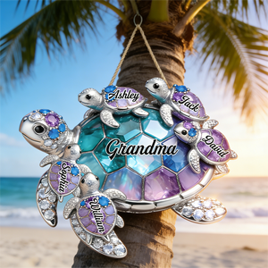 Personalized Grandma-shaped Turtle Wood Sign- Gift For Mom and Grandma