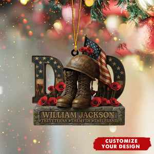 Personalized Veteran Memorial Ornament, Lest We Forget Remembrance Day Ornament,Dad Veteran,Grandpa Veteran Ornament