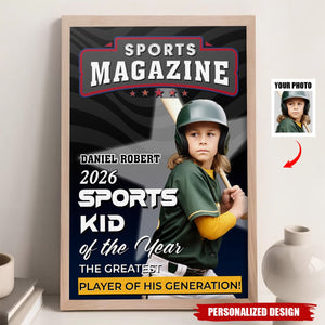 Personalized Sports Kid Of The Year Poster