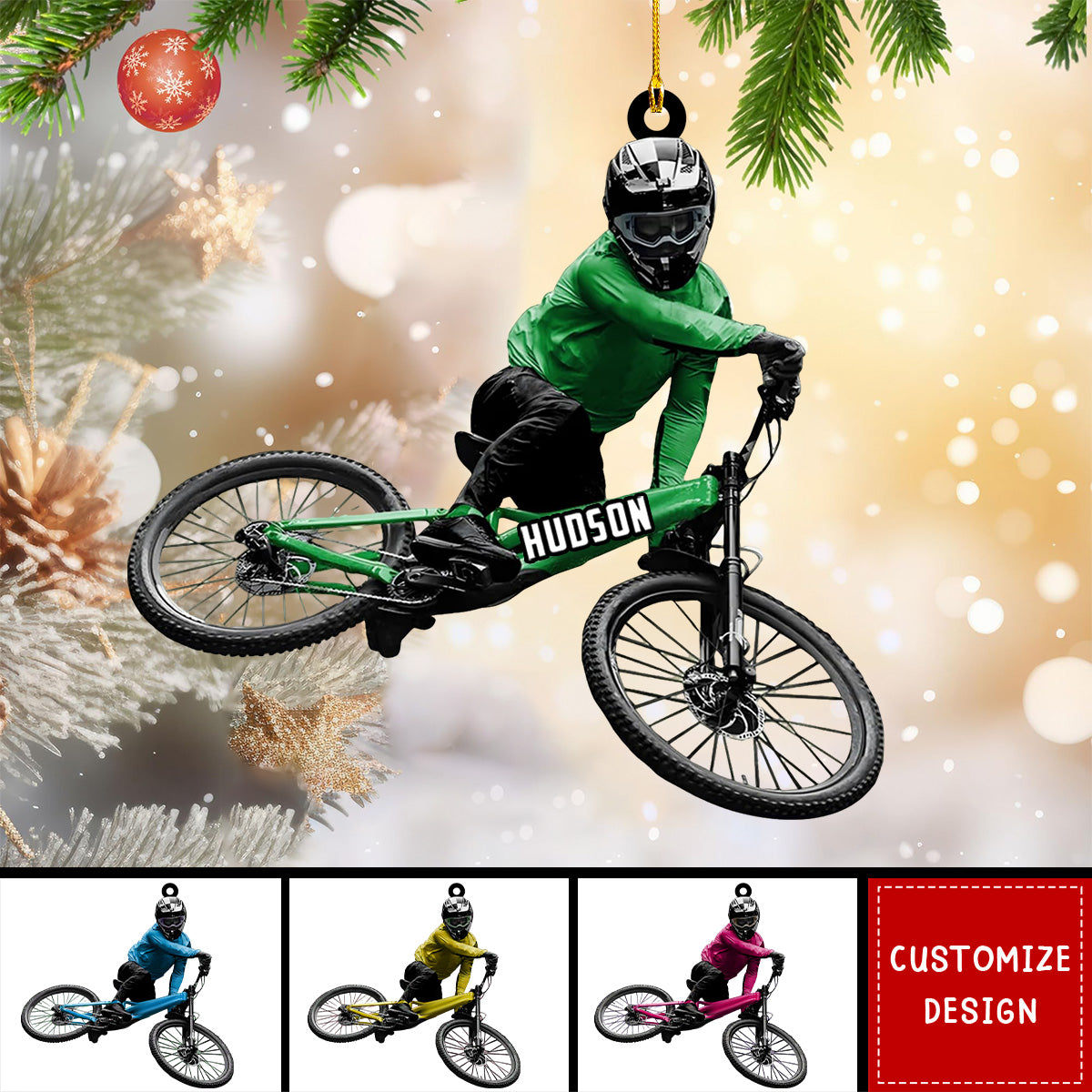 Personalized Mountain Bike Christmas Ornament Gift for Biker-2025 New Release