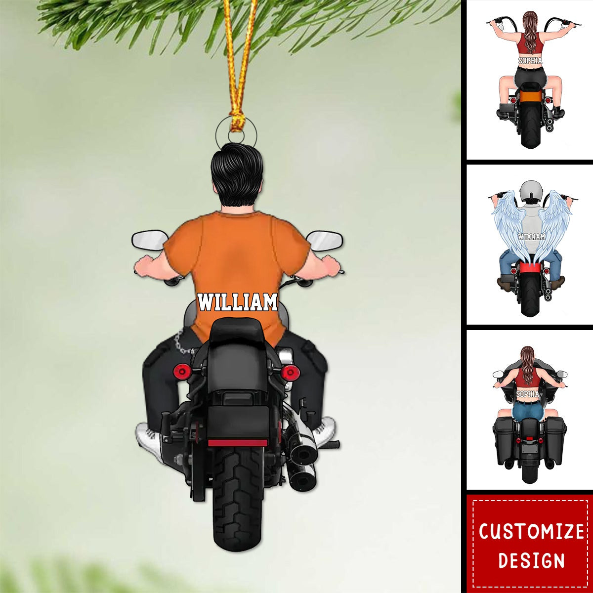 Personalized Memorial Biker AcrylicChristmas Ornament - 2024 New Release