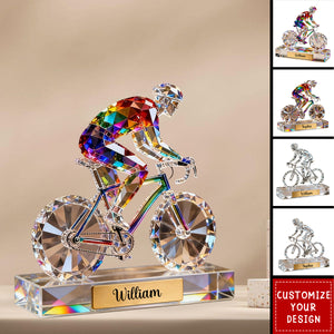 Personalized Bicycle Crystal Custom Shaped Acrylic Plaque - Gift for Cycling Enthusiast And Cyclist