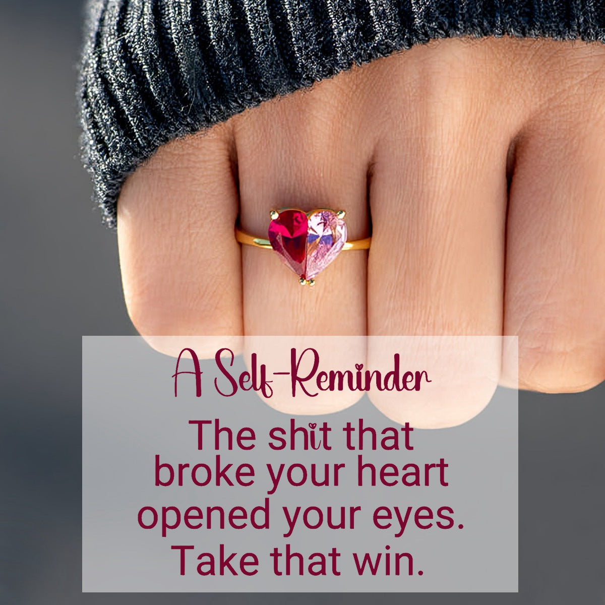 Self Love Pieced Heart Ring