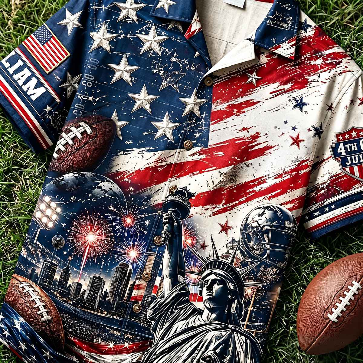Proud American Football Hawaiian Shirt - Personalized Gifts For Sport Lovers