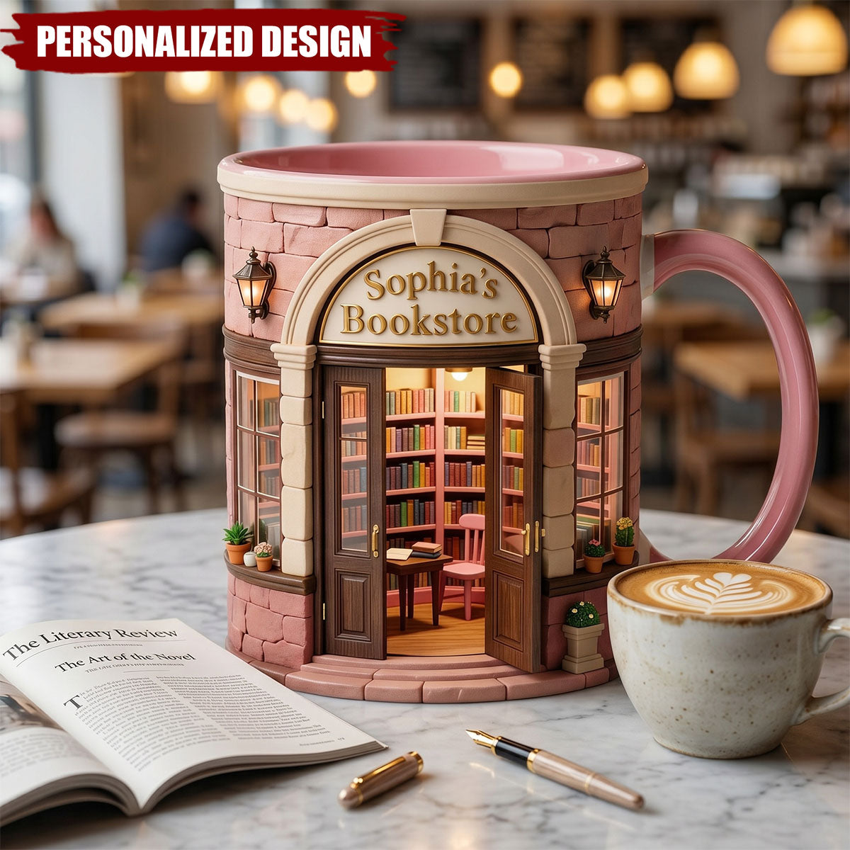 Personalized Bookstore Accent Mug-Bookish Gifts For Reader