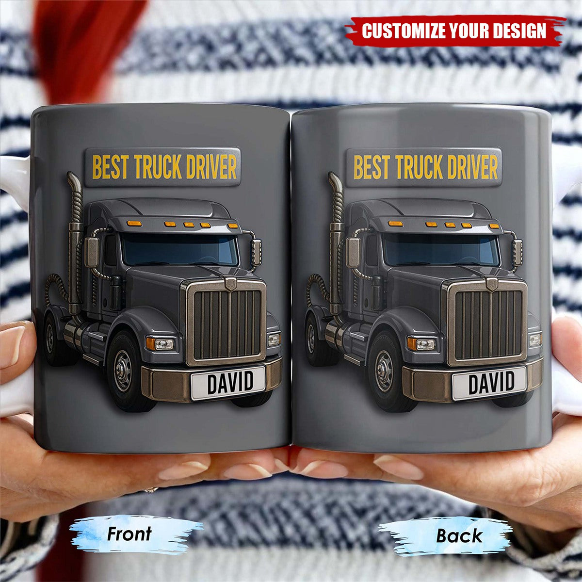 Best Truck Driver, Featuring A Classic Truck, Personalized Custom Coffee Mug, Gift For Truck Enthusiasts
