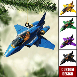 Personalized Fighter Jet Christmas Ornament- Military Pilot Gift