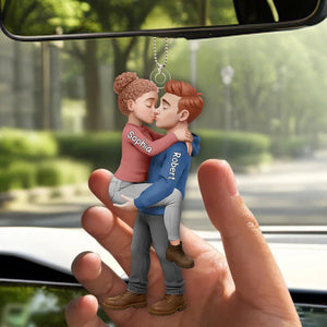 Personalized Romantic Kissing Couple Ornament - Anniversary Wedding Gifts For Husband And Wife, Him And Her