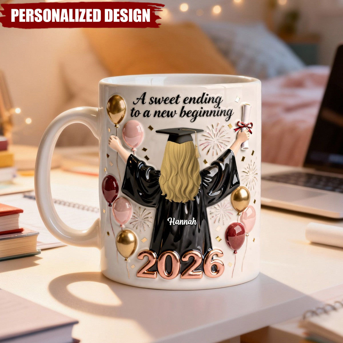 A Sweet Ending to a New Beginning-Personalized Graduation Mug