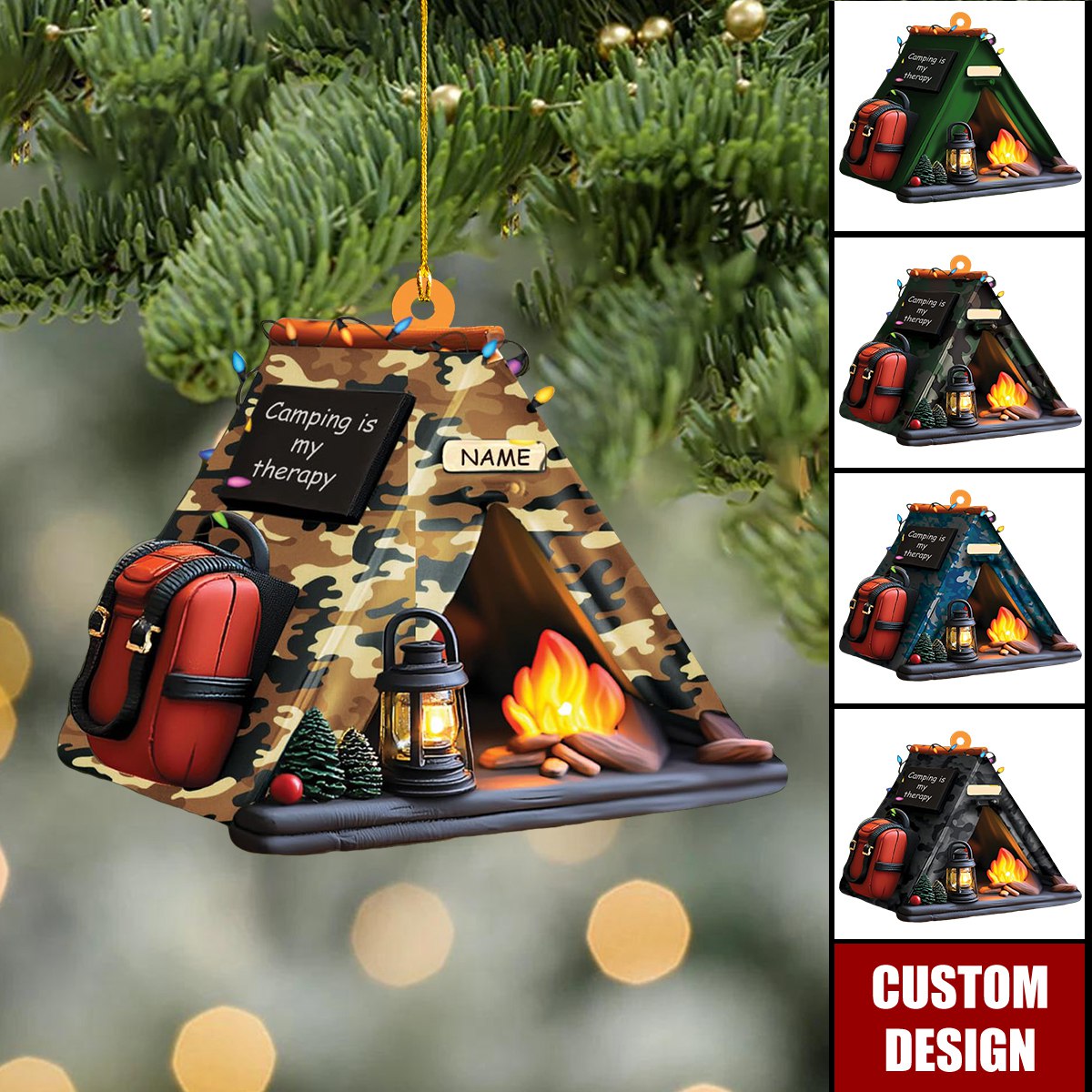 Personalized Camping Ornament Gift for Camping Lover