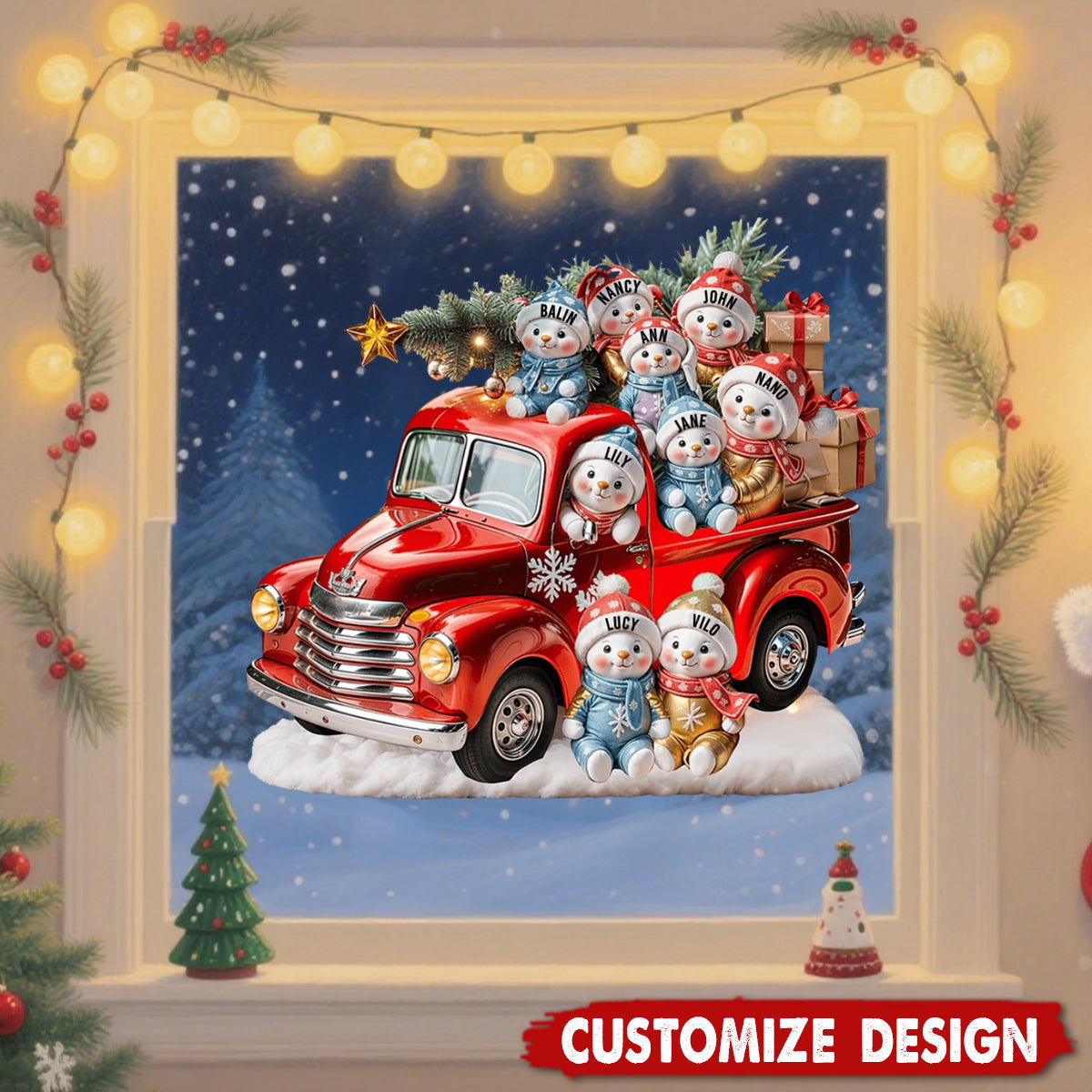 Wishing You A Merry Christmas - Family Personalized Decal - Gift For Snowman Collectors