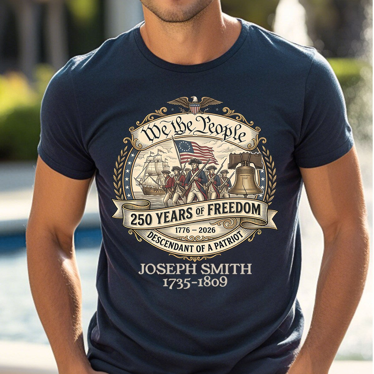 Custom Descendant of a Patriot Shirt, 250th Anniversary 1776-2026 Vintage Tee, Comfort Colors USA 250 Unisex T-shirt