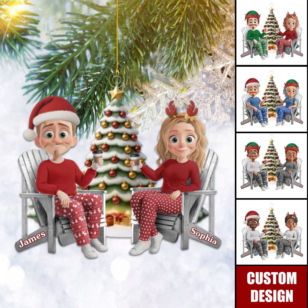 Custom Snow-Filled Ball Ornament - Gift For Couple