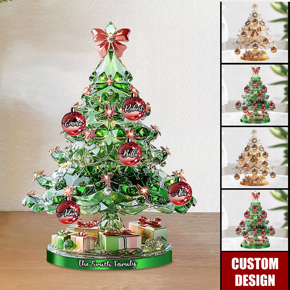 Merry Christmas - Personalized Family Custom Shaped Acrylic Plaque