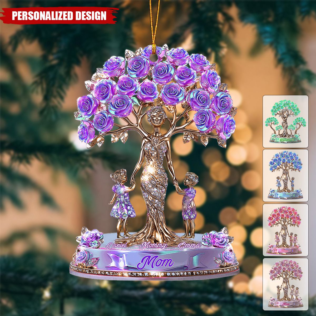 The Love Between Mother And Her Kids-Personalized Mother Transparent Ornament