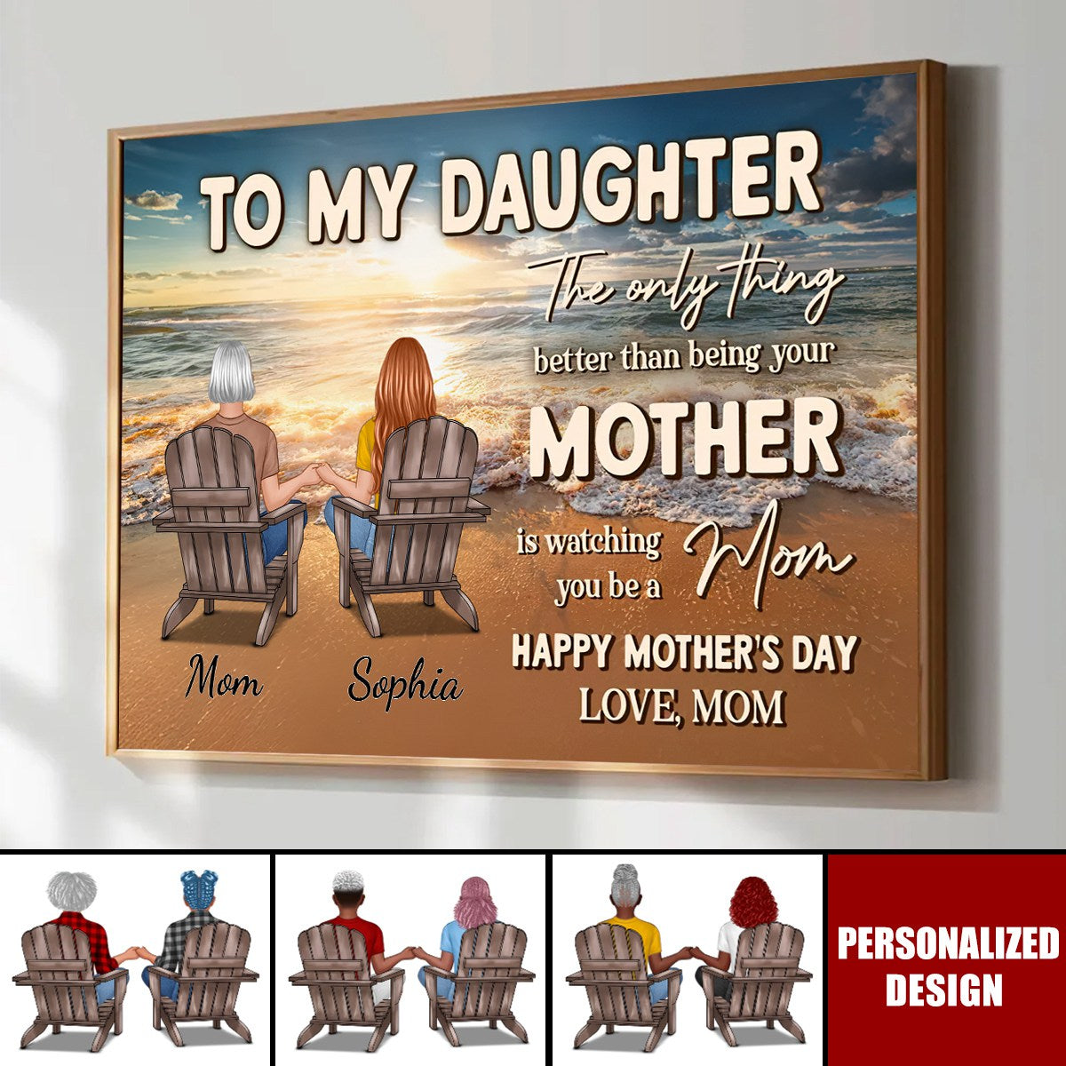 Beach Landscape To My Daughter From Mom-Personalized Poster-Mother's Day Gift