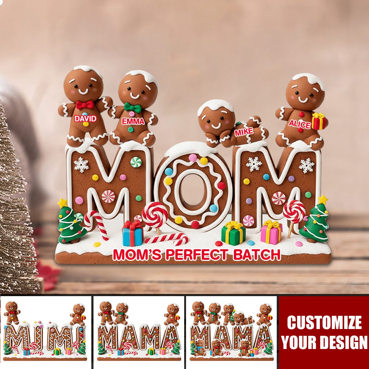 My Perfect Batch Christmas Gift For Mom, Grandma,... - Personalized Grandma Custom Shaped Acrylic Plaque