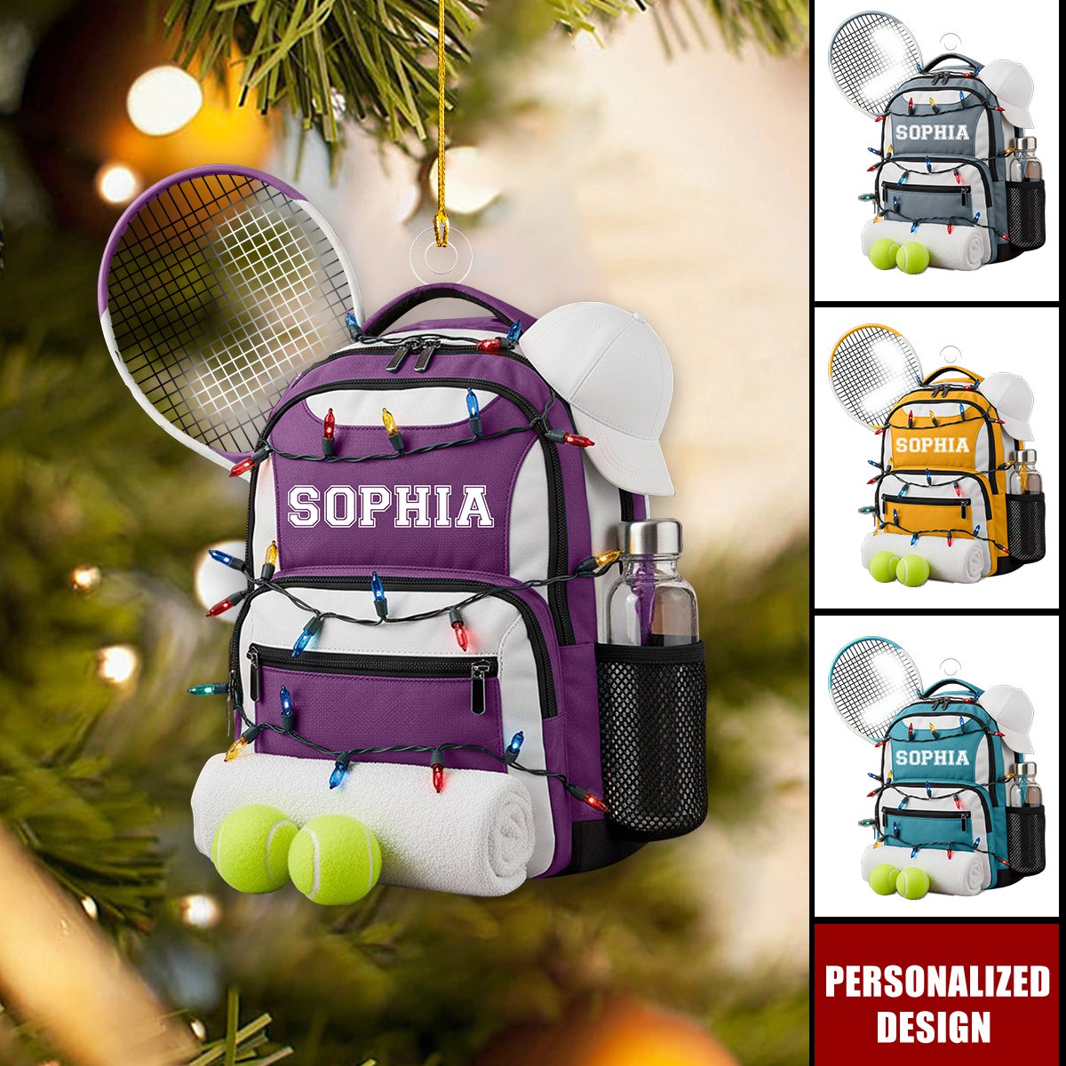 Personalized Tennis Backpack Ornament Gift for Tennis Players