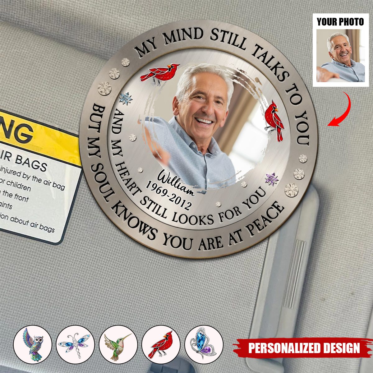 My Mind Still Talks To You-Personalized Car Visor Clip