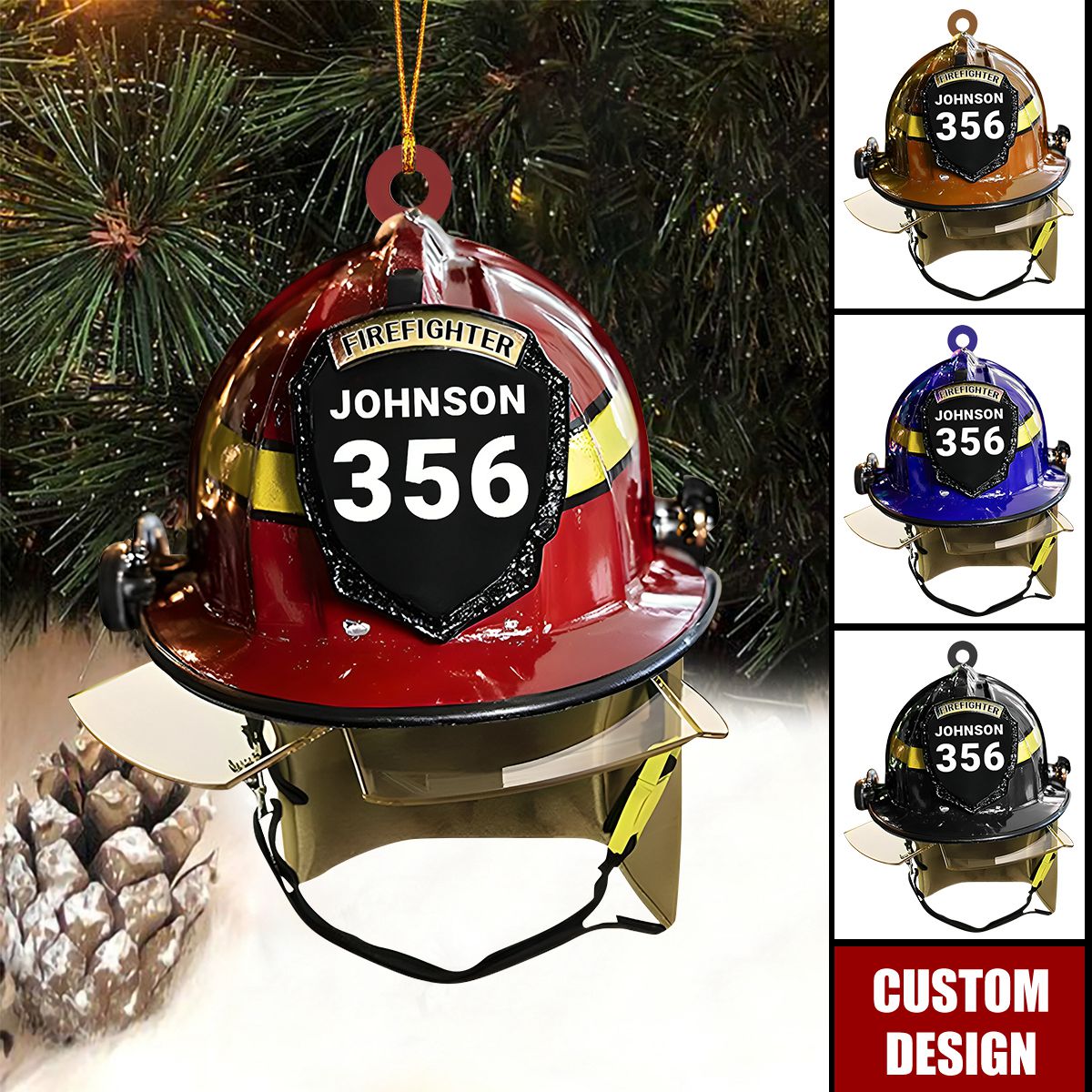 Personalized Firefighter Helmet Ornament - Fireman Gift, Firefighter Gift For Dad